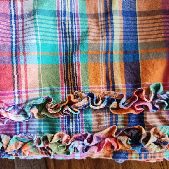 Super Cute Summery American Living Girls Dress Size 10 Ruffles Plaid Lined - Picture 3 of 9